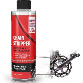 Bike Chain Stripper + Degreaser - 16oz Chain Cleaner & Wax Prep Works in Minutes - Made in USA - Easy Drip-On Application On Bike Or Soak For Deep Clean - Strip + Prep Bike & Motorcycle Chains