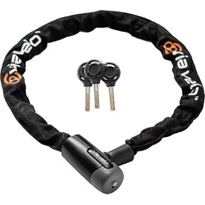 Via Velo Bike Chain Lock, 2.95 Ft Bicycle Lock with 3 Keys, Security Bike Locks for Scooter, Motorcycle, Gate, Fence, Valuables Etc(2.95 feet Long, 3.8 mm Thick)