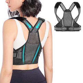 Posture Corrector for Women and Men, Comfy Adjustable Upper Back Brace, Back Straightener, Improve Posture for Neck, Shoulder, Clavicle and Back, Help Providing Pain Relief-L(28-40in)