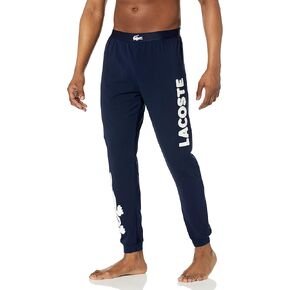 Lacoste Mens Crocodile Print Stretch Cotton Pajama Pants