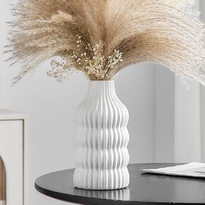 Octdays Black Ceramic Vase Decor: Modern Boho Flower Vases for Home Decor Decorative Vase Nordic Pampas Grass Vase for Living Room Table Centerpieces Kitchen Decoration