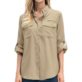Toomett Womens Safari Shirts quick dry UPF 50 fishing shirts lightweight SPF long sleeve sun protection shirts