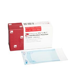 Practicon 3.5" x 6.5" Self-Sealing Sterilization Pouches, Autoclave Sterilizer Bags with Indicators for Dental, Medical, Tattoo, Nail Instruments and Tools, 200 Per Box
