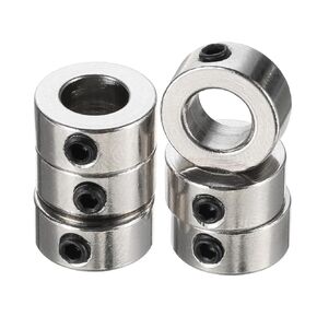 uxcell 6pcs 6mm Shaft Lock Collar T6 Lead Screw Lock Ring, Stainless Steel Set Screw Collars