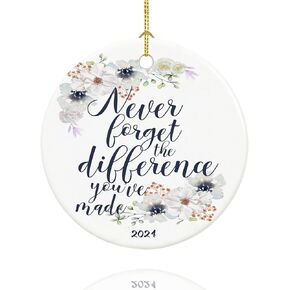 Retirement Christmas Ornament 2024, First Christmas Retired Ornament 2024, Retirement Gifts for Women, 2.9" Ceramic Retired Keepsake for Home and Christmas Tree Decorations
