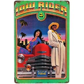 Lowrider Parking Only Metal Signs Vintage Wall Decor for Home Homies Bar Room Man Cave Garage Retro Tin Plaque 12"x8" Inch