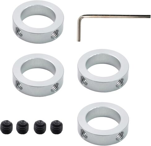 أطواق العمود من سبائك الألومنيوم 63/64 بوصة/25 مم، أطواق العمود الصلب الصلبة للآلات والاستخدام الصناعي - 4 قطع in Kuwait