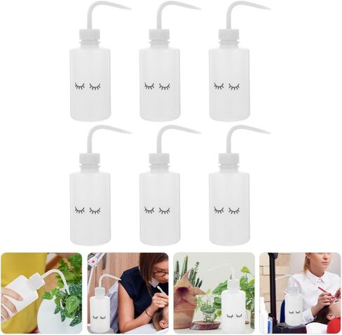Baluue 6pcs Tattoo Wash Bottle, 250ml Plastic Squeeze Bottle Safety Lab Squeeze Bottle, Water Bottle with Narrow Mouth for Eyelash Extensions, Rinse Bottle Watering Tools in Saudi Arabia