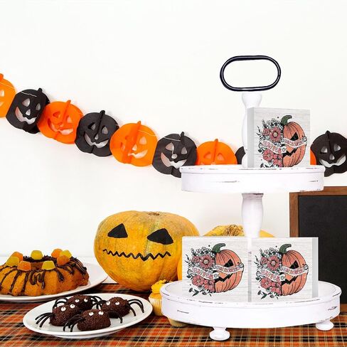 Fall Decor Halloween Decorations Home Farmhouse Decor, Halloween Decor Horror Decor Wooden Box Sign Living Room Kitchen Decor Desk Cubicle Table Bookcase Decor Accessories, Fall Decorations for Home in Kuwait