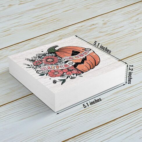 Fall Decor Halloween Decorations Home Farmhouse Decor, Halloween Decor Horror Decor Wooden Box Sign Living Room Kitchen Decor Desk Cubicle Table Bookcase Decor Accessories, Fall Decorations for Home in Kuwait