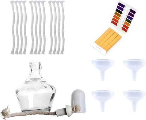 Classic Alcohol Burner Lamp Set, Glass Bunsen Burners Lab Equipment Heating 150ml with 12 Free Replacement 6-Inch Wicks, 4 Funnels and 80pcs pH.1-14 Test Papers in Saudi Arabia