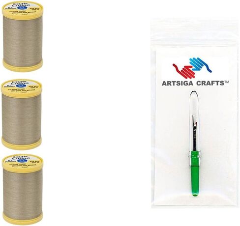 Coats & Clark Sewing Thread General Purpose Pure Egyptian Cotton Thread 225 Yards (3-Pack) White Bundle with 1 Artsiga Crafts Seam Ripper S970-0100-3P in Saudi Arabia