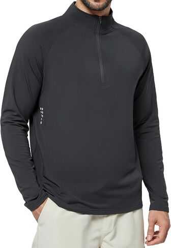 Men's Quarter Zip Pullover Fleece Lined Long Sleeve Golf Sweatshirt 1/4 Half Zip Athletic Workout Shirts in Saudi Arabia