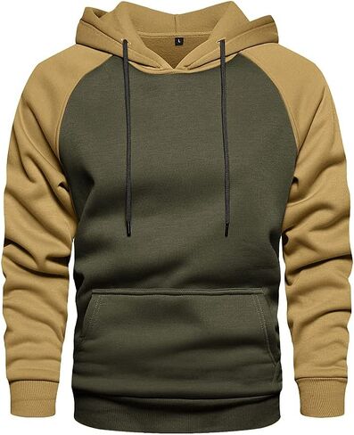 LBL Leading the Better Life Men's Solid Pullover Hoodies Sports Soft Blend Fleece Hooded Sweatshirts with Kangaroo Pocket in Kuwait