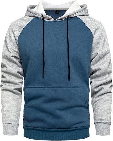 LBL Leading the Better Life Men's Solid Pullover Hoodies Sports Soft Blend Fleece Hooded Sweatshirts with Kangaroo Pocket in Kuwait