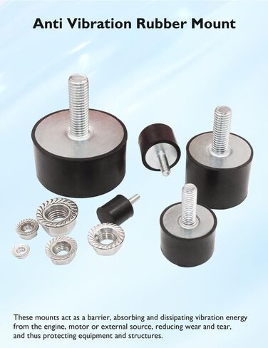 M10 Rubber Vibration Isolator Threaded Stud Shock Absorber Mechanical Vibration Damping Anti Vibration Silent-Blocks for Bobbins Motor Compressors Pump, 4pcs M10x28-40x30mm, 4pcs M10 LockNuts in Saudi Arabia
