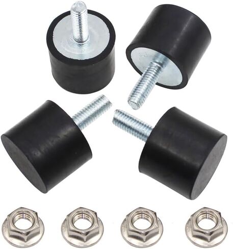 M10 Rubber Vibration Isolator Threaded Stud Shock Absorber Mechanical Vibration Damping Anti Vibration Silent-Blocks for Bobbins Motor Compressors Pump, 4pcs M10x28-40x30mm, 4pcs M10 LockNuts in Kuwait