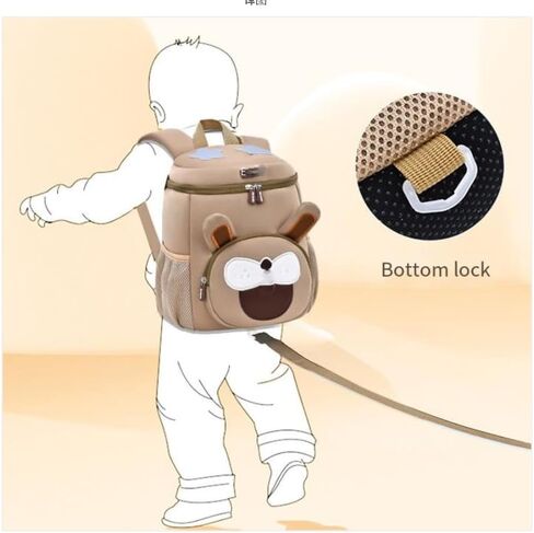 Kid Toddler Boys Girls Backpack Waterproof Cartoon Animal Child School Book Bag Kindergarten Backpack (coffee, 13.5 inch x 10.2 inch x 4.7 inch) in Saudi Arabia