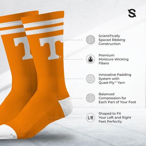 جوارب Strideline NCAA للرجال 2 شريطية - مقاس واحد يناسب الجميع -M/L (8-12) in Saudi Arabia