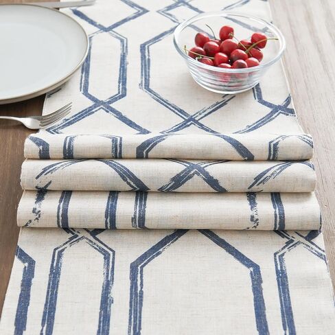 JINCHAN البلاط المغربي طباعة الجدول عداء مزرعة الكتان الجدول العداءين 72 بوصة طويلة طاولة القهوة ديكور لخزانة هندسية تعريشة مطبوعة غرفة الطعام المطبخ 1 لوحة 13x72 بوصة رمادي ناعم على البيج in Kuwait