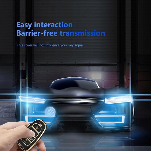 غطاء مفتاح Fob لغطاء مفتاح Hyundai-Premium مع سلسلة مفاتيح ذهبية تناسب Hyundai Sonata Santa fe Tucson (5-أبيض) in Kuwait