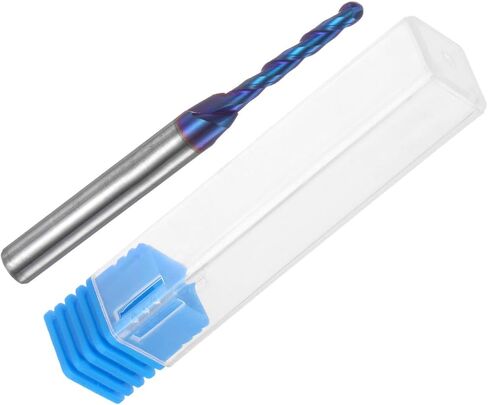 uxcell Ball Nose End Mill CNC Router Bit, 1/16" Radius 1/4" Shank Solid Carbide Nano Coated Upcut Spiral 2 Flutes Cutter Milling Tool, 1/8" Dia 2-1/2" Total Length in Saudi Arabia