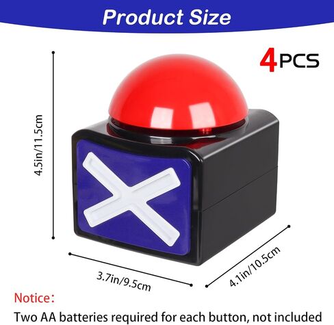 Buzzers for Trivia Games with Lights and Sound 2PCS Game Show Buzzers for Teacher Party Game Must Haves (2 PCS) in Saudi Arabia
