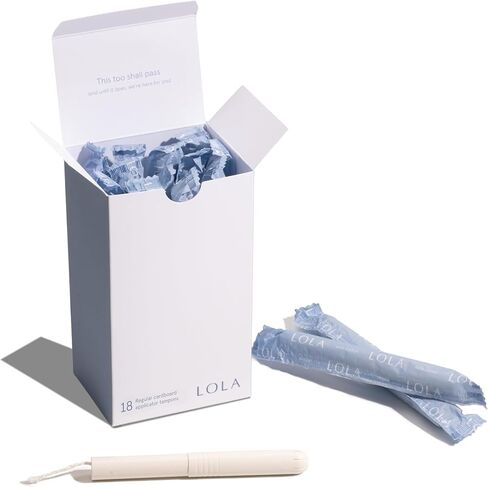 LOLA Organic Cotton Tampons with Cardboard Applicator, 36 Count (2 Packs of 18) - Tampons Super, Period Feminine Hygiene Products, HSA FSA Approved Products Feminine Care in Saudi Arabia