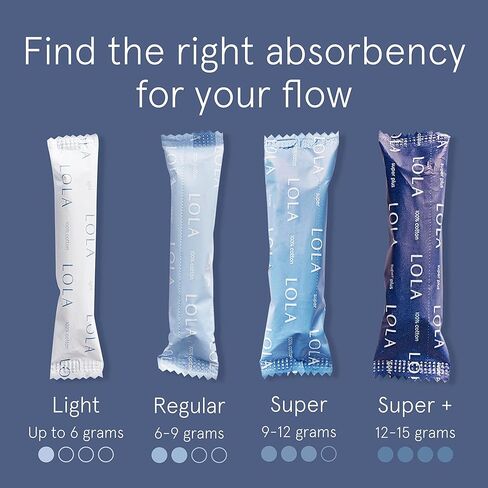LOLA Organic Cotton Tampons with Cardboard Applicator, 36 Count (2 Packs of 18) - Tampons Super, Period Feminine Hygiene Products, HSA FSA Approved Products Feminine Care in Saudi Arabia