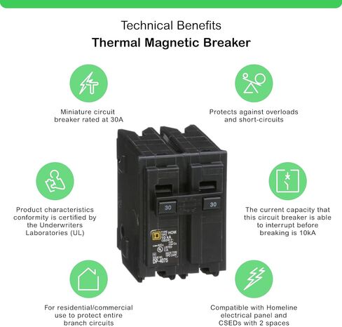 Square D by Schneider Electric Square D - HOM230CP 30-Amp Weatherproof Plug-On Circuit Breaker in Saudi Arabia