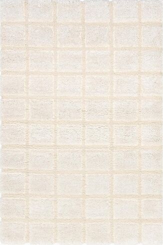 nuLOOM Christabel Checkered High-Low Shag Area Rug, 4x6, Beige in Saudi Arabia