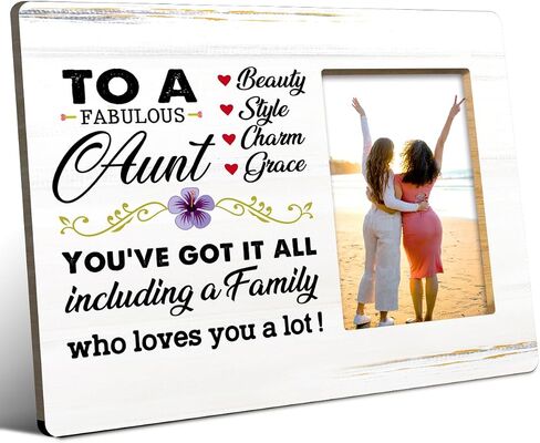 إطار صورة خشبي من Aunt، إلى My Sweet Aunt Quote إطارات صور خشبية هدايا لرف المنزل وغرفة النوم وإطار الطاولة ديكور المكتب، يحمل صورة V717 مقاس 4 × 6 بوصات in Kuwait