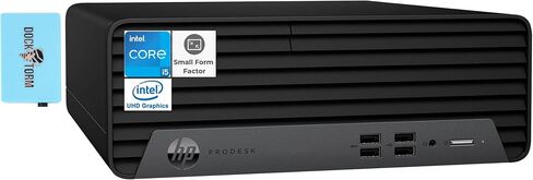 كمبيوتر مكتبي HP ProDesk 400 G7 SFF Business Mini (Intel i5-10500 6-Core، ذاكرة وصول عشوائي 8 جيجابايت، 1 تيرابايت PCIe SSD، Intel UHD 630، HDMI، USB 3.2، منفذ عرض، أسود، Win 11 Pro) مع Dockztorm Hub in Kuwait