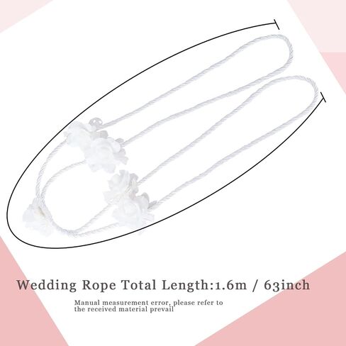 fenghuangwu White Wedding Lasso Rope Traditional Lazo Cord Tradicional Bridal Gift Catholicism Unity Wedding Ceremony Cord -63 inch in Saudi Arabia