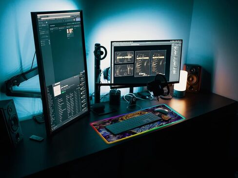 RGB Mouse Pad for Cyberpunk Gmaing - Anime Large Mouse Mat for Computer with LED Light Edges Non Slip Long Rubber Base | 11.8x31.5in in Saudi Arabia