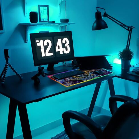 RGB Mouse Pad for Cyberpunk Gmaing - Anime Large Mouse Mat for Computer with LED Light Edges Non Slip Long Rubber Base | 11.8x31.5in in Saudi Arabia