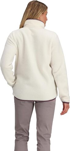 Obermeyer Boulder Fleece Women’s Top - Polyester Fabric - Double-sided Brushed Fleece - Handwarmer Pockets Salt MD One Size in Saudi Arabia