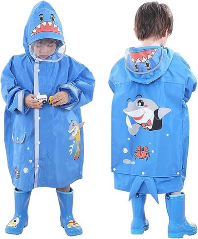 Kids Raincoats Waterproof Rain Jacket Cartoon Children Toddler Rain Wear Hooded Rain Poncho Reusable Rainwear in Saudi Arabia