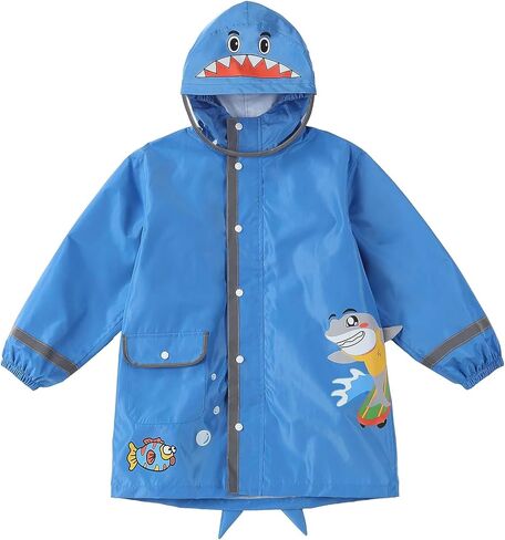 Kids Raincoats Waterproof Rain Jacket Cartoon Children Toddler Rain Wear Hooded Rain Poncho Reusable Rainwear in Saudi Arabia