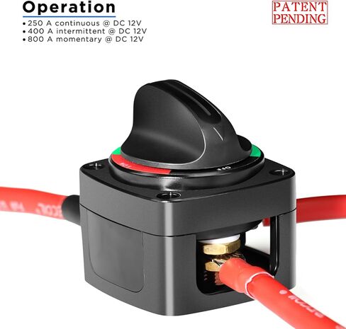 Recoil Battery Switch BS4L, 250A DC 12V-48V 1-2-Both-Off 4-Position, Built-in LED Indicator Knob Heavy Duty Battery Master Switch Battery Isolator Power Cut Off Switch for RV Truck Trailer Marine Boat in Saudi Arabia