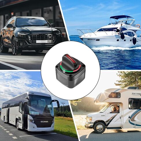 Recoil Battery Switch BS4L, 250A DC 12V-48V 1-2-Both-Off 4-Position, Built-in LED Indicator Knob Heavy Duty Battery Master Switch Battery Isolator Power Cut Off Switch for RV Truck Trailer Marine Boat in Saudi Arabia