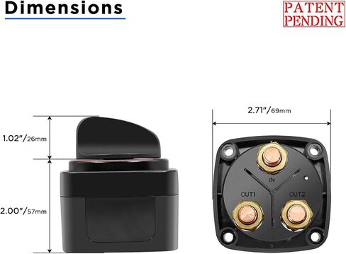 Recoil Battery Switch BS4L, 250A DC 12V-48V 1-2-Both-Off 4-Position, Built-in LED Indicator Knob Heavy Duty Battery Master Switch Battery Isolator Power Cut Off Switch for RV Truck Trailer Marine Boat in Saudi Arabia