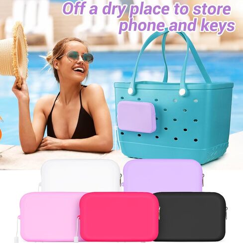 Phone Holder for Bogg Bag, Momlife Charms for Bogg bag,Soft Silicone Insert Accessories and Attachment Compatible with All Bogg Bags, Black in Saudi Arabia