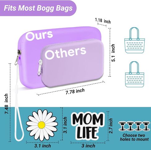 Phone Holder for Bogg Bag, Momlife Charms for Bogg bag,Soft Silicone Insert Accessories and Attachment Compatible with All Bogg Bags, Black in Saudi Arabia