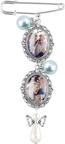 Wedding Bouquet Memorial Charm Bridal Bouquet Photo Charm for Wedding Memory Walk Down The Aisle You are Always in My Heart Something Blue for Bridal in Saudi Arabia