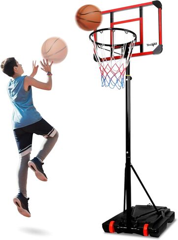 Yes4All Portable Basketball Hoop Outdoor, 3.8-10Ft Basketball Goal Adjustable for Youth/Teen/Adult Practicing Indoor & Outdoor in Saudi Arabia