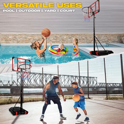 Yes4All Portable Basketball Hoop Outdoor, 3.8-10Ft Basketball Goal Adjustable for Youth/Teen/Adult Practicing Indoor & Outdoor in Saudi Arabia