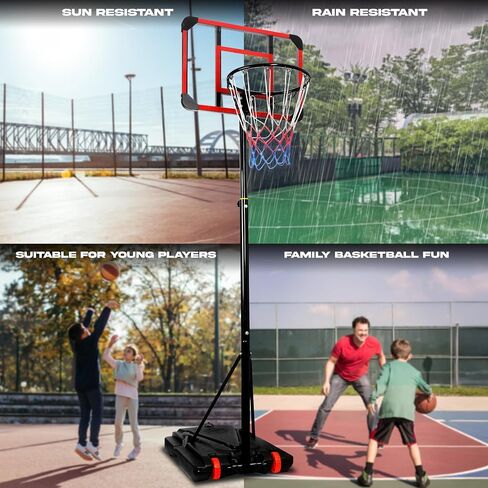 Yes4All Portable Basketball Hoop Outdoor, 3.8-10Ft Basketball Goal Adjustable for Youth/Teen/Adult Practicing Indoor & Outdoor in Saudi Arabia