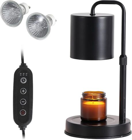 Candle Warmer Lamp with Timer, Dimmable Electric Candle Lamp Warmer for Jar Candles, Wax Melt Warmer Lamp for Scented Wax with 2 Bulbs, Candle Warming Lamp for Bedroom, Home Decor, Gifts in Saudi Arabia
