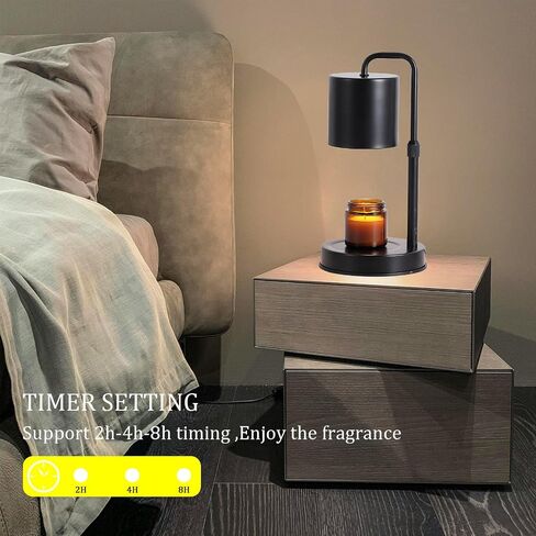 Candle Warmer Lamp with Timer, Dimmable Electric Candle Lamp Warmer for Jar Candles, Wax Melt Warmer Lamp for Scented Wax with 2 Bulbs, Candle Warming Lamp for Bedroom, Home Decor, Gifts in Saudi Arabia